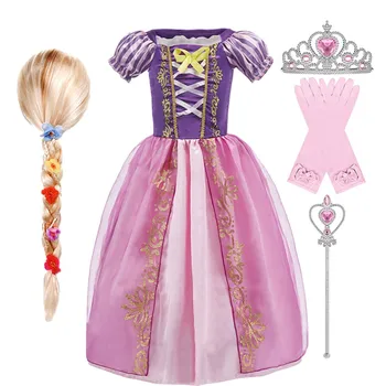 Laste Printsess Kleit Tüdrukud Cosplay Rapunzel Kostüüm Lapsed Halloween Sassis Kostüüm Beebi Tüdruk Jõulud Sünnipäeva Riided