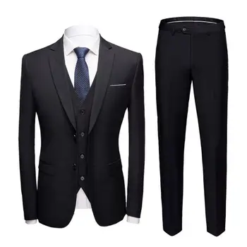 2022 Mood Meeste Vabaaja Äri Ülikond 3 Tükki Set Slim Pluss Suurus Tahked Värvi Pikad Püksid, Ülikond Eraldab jaoks Pulmapidu