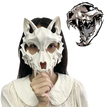 Anime Dragon Jumal Skelett Cosplay Kolju Mask Täiskasvanud Unisex Plastikust Näo Mask Halloween Dinosaurus Skelett Hunt Maskid Kingitus Rekvisiidid