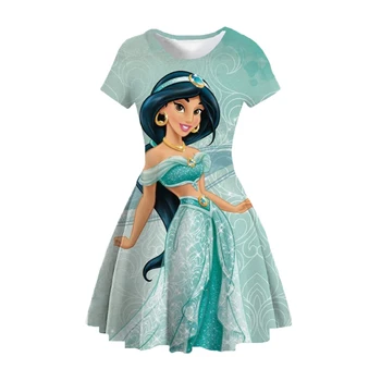 Suvi Disney Printsess Jasmine, Lapsed, Riided, Vabaaja Elegantne Laste Kleidid Teismelistele Poole Haldjas Printsess Sundress Pall Kleit