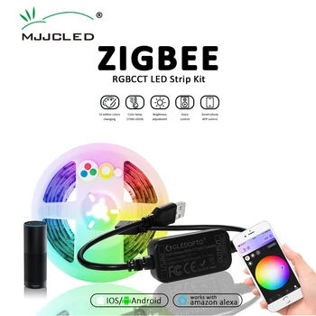 GLEDOPTO 2M RGBCCT Zigbee LED Valgus TV Backlight Smart Kit 5V USB-RGB-CCT Triip Lint Lint Lambi Tööd Hub Alexa Echo