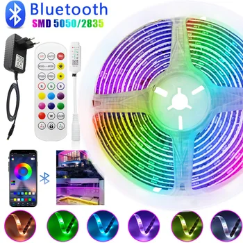 Uus Bluetooth Muusika 5M 10M 15M LED Valgus RGB 5050 SMD 2835 Luces LED-Tuli Ruumi Neoon 12V LED Ribad Jõulud RGB Lint