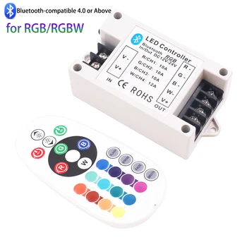 RGB/ RGBW Bluetooth LED Kontroller 30A 360W/42A jaoks DC12-24V RGB LED Strip Light BT RGB Kontroller 24Key IR Remote Control