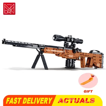 Ühilduvad Lego Mork Tulirelvade Seeria Sniper Rifle AWM HK 416 kuulipilduja 98K Püss ehitusplokid Mudel Mänguasjad Poiss Kingitused