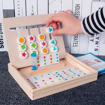Laste Puidust Puzzle Mängud Montessori Õppevahendid Alguses Haridus-Kuju, Värvi Sobitamise Mänguasi Loogilist Mõtlemist Koolitus Mänguasi