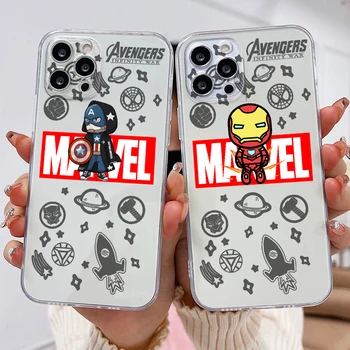 Marvel heroe Spider-Man Telefoni Puhul Apple iPhone 11 12 13 14 Max Mini 5 6 7 8 S SE X-XR, XS Pro Plus Läbipaistev Kate Funda