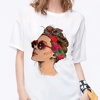 Suvel 2020 T-särk Naiste Harajuku Prindi Vintage Naiste Vabaaja Mood Tshirt O-kaeluse Lühikese Varrukaga T-särk Valge Tops Riided