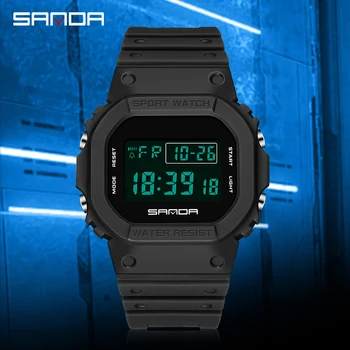 SANDA Multifunktsionaalset LED Digital Watch Mens Sport Watch Mehed Ms veekindel Käekellad Mood Elektrooniline kell Reloj de hombre