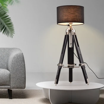 Postmodernistlik Põhjamaade disain teleskoop-statiiv lambi jala voodi kõrval laual elutuba, magamistuba riie kaas reguleeritava kõrgusega laualamp
