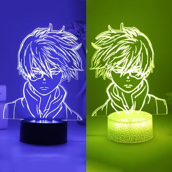 Anime Minu Kangelane akadeemiliste Ringkondade 3D Led Night Light Manga Joonis Shoto Todoroki Tuba Akrüül Remote Lamp Laua Decor Kid Illusioon Kingitus