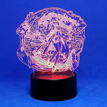 Anime Mäng Öö Valguses Genshin Mõju 3D Led Päikeseloojangut Lamp Yae Miko Gorou Ruumi Atmosfääri Pool Decor Laste Sünnipäeva Kingitus