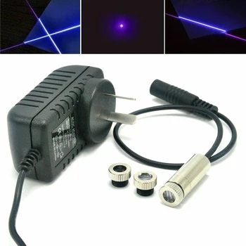 Dot/Liin/Rist 405nm 20mW Lilla/Sinine Focusable Laser Diood Moodul 5V Adapter toiteplokk