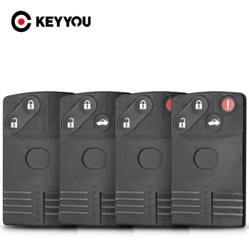 KEYYOU 2/3/4 Nupud Asendamine Smart Kaardi Serveri Auto Key Shell puhul Mazda 5 6 CX-7 JA CX-9 RX8 Miata MX5 Sisesta Lihvimata Tera