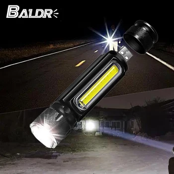 BALDR Magnet LED Mini Taskulamp T6 Lamp Skaleeritav USB Laetav Taskulamp Väljas Kodus Telkimine Kaasaskantav Taskulamp