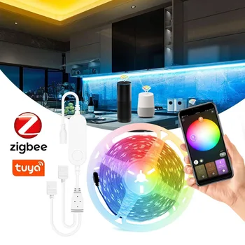 Zigbee RGB Led Valgus DC12V Tuya Targa Kodu Kaunistamiseks Led-TV Back-Valgustus Kooskõlas Google ' i Abiline Alexa