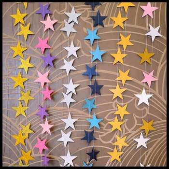 4M Pulm Teenetemärgi Raamatu Glitter Star Paber Vanik Seina Riputamise Banner String Kett Baby Shower Sünnipäeva Teenetemärgi