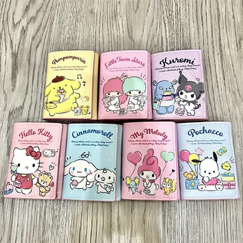 KAWAII Sanriod Anime seeria Hello Kittyd PomPomPurin Minu Meloodia, Kuromi lühike kuju rahakott Mitu kaardipesa Cartoon raha clip
