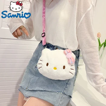 Sanrio Hello Kitty Cartoon Palus Messenger Bag Tüdruk Täidisega -, Plüüš-Mänguasi Pearl Õlarihmaga Kott Anime Cat Laste Sünnipäeva Kingitus