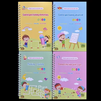 4tk Lastele Kontrolli Pen Traning Raamat Korduvkasutatavad Kirjutamine Vaba Pühkides inglise Versiooni Lapsed Magic Tava Copybook Preschools