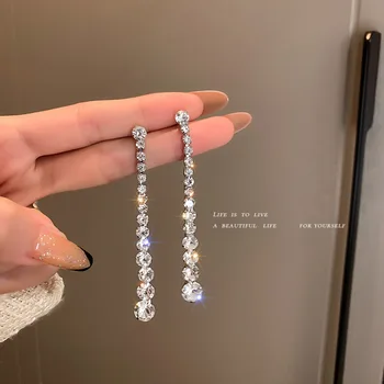 Uus Barokk Luxury Crystal Tilk Kõrvarõngad Naiste Pikk Tutt Läbipaistvuse Kive Tolknema Kõrvarõngad Avaldus Ehted Kingitus