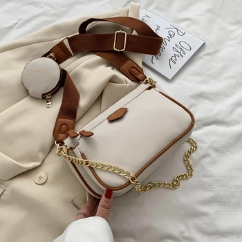 moekette naiste õlakott disainer käekotid luksus lai rihm crossbody messenger bag lady väikesed rahakotid 3 kotid seada 2020. aastaks