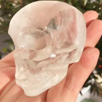Looduslik Selge Quartz Crystal Skull tervendavat reiki nikerdamist