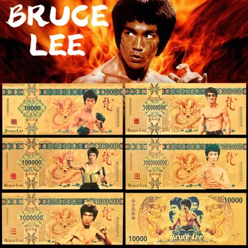 5tk Bruce Lee Pangatähtede Puhul Hiina Kuld Plastikust Võltsitud Raha Pangatähtede Kongfu Kingitus Komplekt