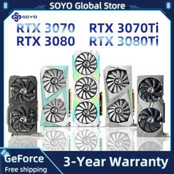 SOYO Graafika Kaardi RTX 3060 3060Ti 3070Ti 3080 2060 1660 Super NVIDIA 8G/12G Mängude GPU GDDR6 Video Kaartide Tugi Desktop GPU