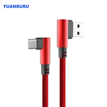 USB-Tüüp C-90 Kraadi 5A Kiire Laadimine Topelt 90 Kraadi Paremale Nurga Kaar 1m Samsung S21 S7 Xiaomi Redmi Huawei P50