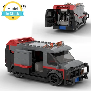 KES Politsei Auto ATeam GMC Vandura building block set simulatsiooni transpordivahendi mudel loominguline diy haridus-laste mänguasi