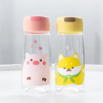 Vee pudel armas loom cartoon plastikust tassi mahub keeva vett, mini, lapsed, tüdrukud, sport väljasõit, lihtne teha vee-cup