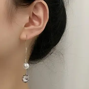 1 Paar Mood Pearl Kõrvarõngad Peen Töö Mugavad Naiste Aksessuaarid Naiste Kunstnahast Pearl Pikk Tolknema Kõrvarõngad