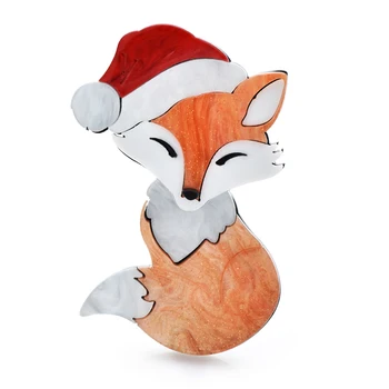 Wuli&baby Akrüül Kandma Mütsi Fox Prossid Naised Mehed Armas Jõulud Uus Aasta Loom Pool Sõle Pin Kingitused