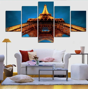 Uus Kuum 5 Tk(ilma raamita) Suured HD Eiffeli Torn Lõuend Print Maali Home Decor Pilt elutuba Seina Art Lõuend Pilt