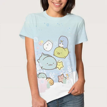 Täiskasvanud Cute Cartoon T-Särgid Suvel Naiste Sumikko Gurashi 3D T-särgid Unisex Lühikeste Varrukatega Naiste Vabaaja Tshirts Camiseta Mujer