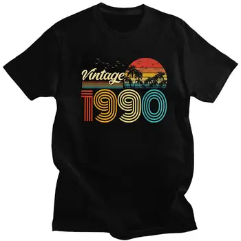 Vintage Klassikaline 1990 T-Särk Meestele Crewneck Lühikese Varruka 30. Sünnipäeva Kingitus Vabaaja Tshirt 100% Puuvill Regular Fit Tee Aastapäeva