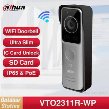 Dahua 1080P HD WiFi Väljas Uksekell Mini Wireless Video Intercom kahesuunaline Videokõne Toetab IC-Kaardi Ava SD-Kaardi VTO2311R-WP
