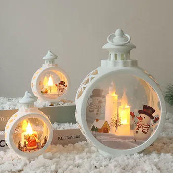 2021 Jõulud LED Ornament Santa Snowman Tuul Laterna jõuluehe Kodu Xmas Party Kingitused Navidad Noel Uus Aasta 2022