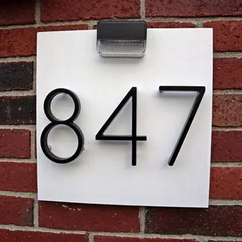 125mm Ujuv Maja Number Tähed Suured Kaasaegne Ukse Tähestik Kodust Väljas 5.Must Numbrid Aadress Tahvel Märk #0-9