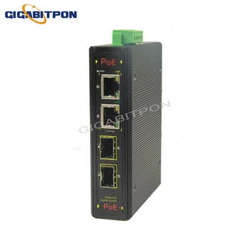 Tööstus-4-port täielik Gigabit POE switch, 2 * POE porti + 2 * SFP porti, Ethernet smart switch IEEE 802.3 af/kell