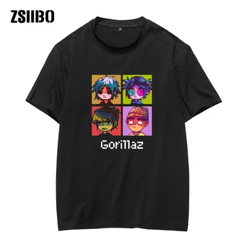 Gorillaz mehed meeste t-särk 2020 Anime Naiste T-särk, Lühikesed Varrukad naljakas Unisex Mens Tops Tees Särk Rock-Bänd Camiseta Riided