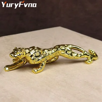 YuryFvna Kaasaegne Abstraktse Kuld Panther Skulptuur Geomeetriline Vaik Leopard Kuju Eluslooduse Decor Kingitus Käsitöö Ornament Tarvikud