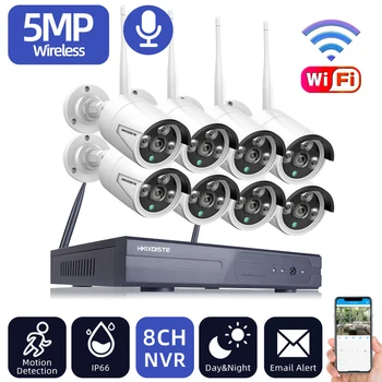 Wifi CCTV Kaamera Security System Kit 8CH 5MP Traadita NVR Kit Väljas Öise Nägemise Wifi IP Kaamera videovalve Süsteemi Komplekt