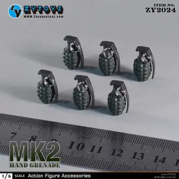 ZYTOYS ZY2023 1/6 Mini Mänguasjad Mudel MEILE Erilist Armee Jõud MK2 Granaat 6TK/SET Tarvikud Arvandmed sissenõutavaks muutunud