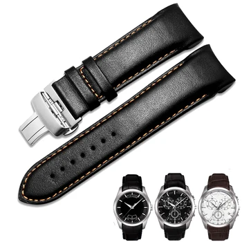 Kaardus Ots Ehtne Nahk Watchband 22mm 23mm 24mm jaoks Tissot Couturier T035 Watch Band Teras Rihma Pandla Käevõru Randme Pruun