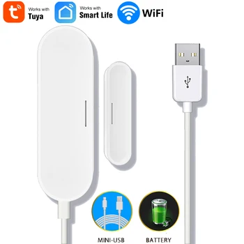 Tuya Smart Wifi USB Ukse Akna Alarm Sensor Avatud/Suletud Detektorid Home Security kooskõlas SmartLife APP