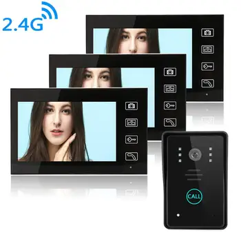 SmartYIBA Video Intercom 7 Tolline Monitor, 2.4 G Traadita Video Ukse Telefon Uksekell IR Kaamera Valjuhääldi Intercom signalisatsioon