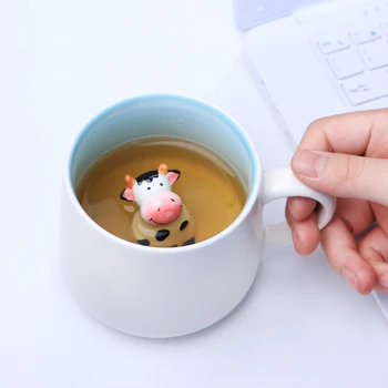 3D Armsad Loomad Keraamilist Tassi Kohvi koos Käepide Lehm Panda Konn Teacup Mahl, Piim, Tee Kruusid Cup Drinkware Kingitus Sõbranna Lapsed