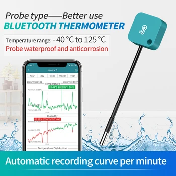 Bluetooth-Temperatuuri-Niiskuse Sensor Sond Data Logija Arvesti Töötleja Mõõtmise Termomeeter Hygrometer Kaug-Alarm