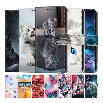 Armas Kass, Tiiger Värvitud Kaardi Pesa Rahakott Flip Case For Huawei P30 Pro Au 9 10 20 20S 30 30S Au 30 Pro Raamatu Kaas Kotid